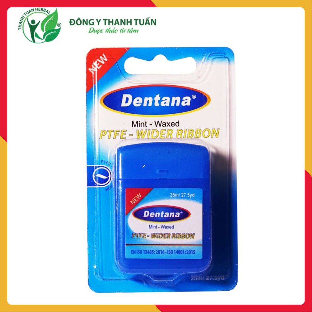 Chỉ Tơ Nha Khoa Dentana - Làm Sạch Răng Hiệu Quả, An Toàn Nhất Hiện Nay - 1 cuộn 25m/ vỉ Sợi mảnh, mềm, trơn mượt