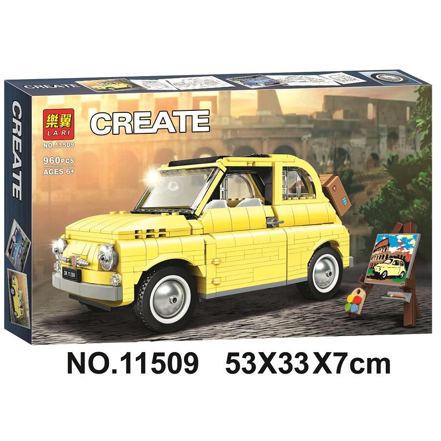 Đồ chơi giáo dục Lắp Ráp mô hình siêu xeTravel Picnic Car 19002 Fiat 500 11509