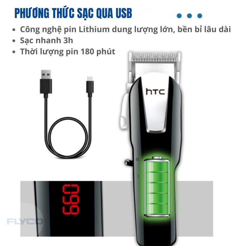 (NEW 2022) Tông Đơ Cắt Tóc Chuyên Nghiệp Cho Người Lớn Trẻ Em HTC 8087 8088 I Máy Bảo Hành 1 Năm Il TĂNG Cửa Hàng FLYCO