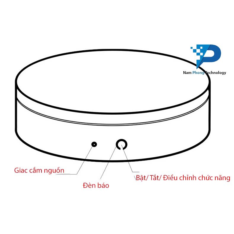 Bàn Xoay Trưng Bày Sản Phẩm DHA - Đế Xoay Chụp Ảnh Mô Hình, Phụ Kiện 360* Sz 35Cm - Chịu Tải &lt; 80Kg - NAMPHONGTECHNOLOGY
