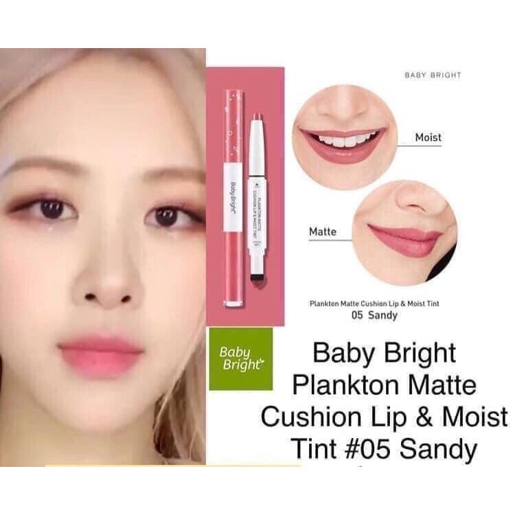 SON LÌ HAI ĐẦU BABY BRIGHT MATTE CUSHION LIP &amp; MOIST CHÍNH HÃNG - 8430