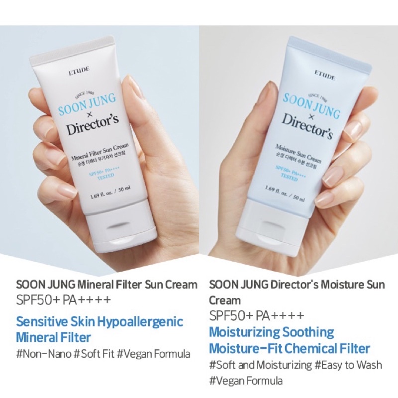 Kem chống nắng Etude House Soon Jung x Director's Mineral Filter / Moisture Sun Cream