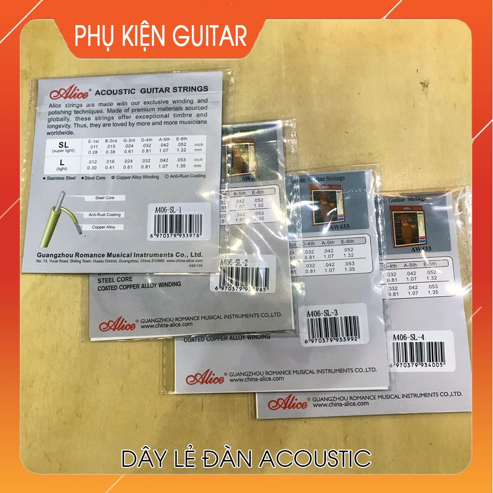 Dây lẻ đàn guitar acoustic 1 2 3 4