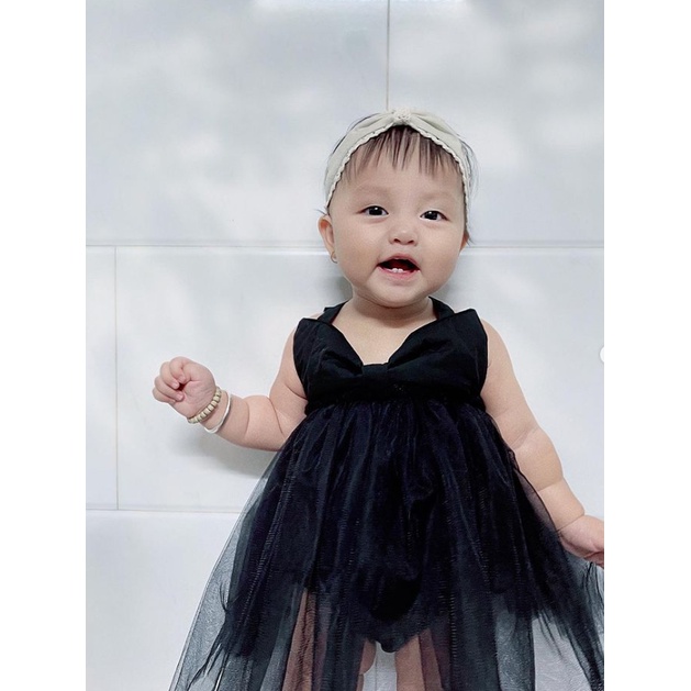 Suit váy nơ hai dây ren xoè bồng bềnh FromJ Hàn Quốc xinh yêu cho bé gái made in Korea thời trang trẻ em BABYKOREA