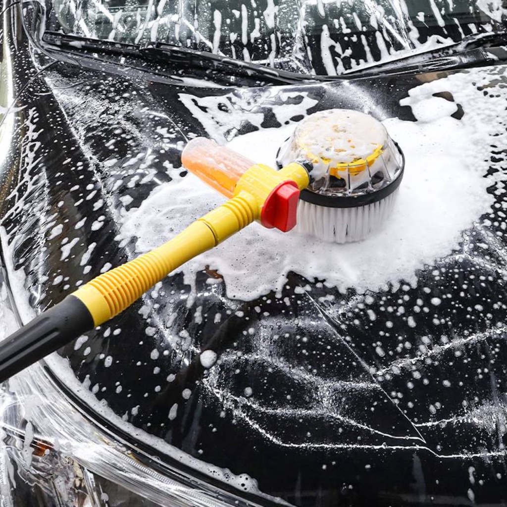 CHỔI RỬA XE Ô TÔ DỤNG CỤ RỬA XE TỰ XOAY 360 ĐỘ-Vòi Cọ,Cây Rửa Xe Hơi Kết Hợp Bàn Chải Tự Động, Xoay Tròn 360, Tự Tạo