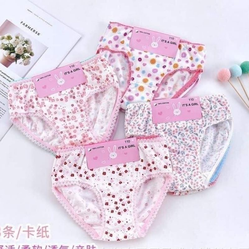 Quần chip cho bé gái 2 đến 12 tuổi set 3 quần tam giác chất cotton cao cấp mềm mịn an toàn JIMADO