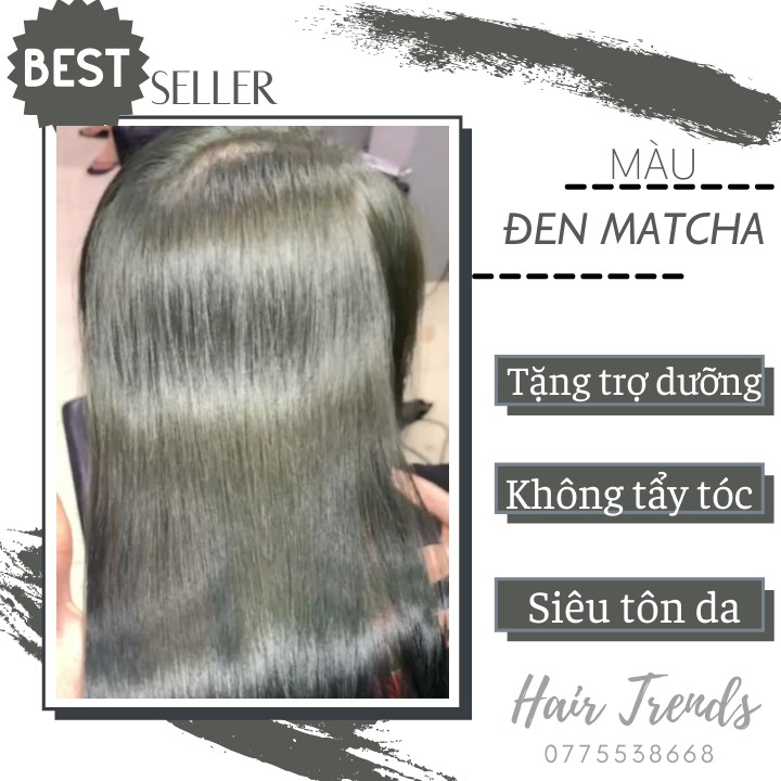 Thuốc nhuộm tóc màu NÂU ĐEN MATCHA tặng kèm trợ dưỡng,màu nhuộm Chiko-hairtrends shop (CCK5.98)