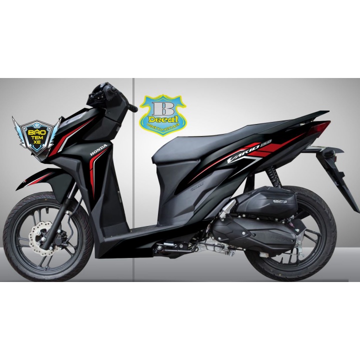 Tem rời dán xe vario 150 đỏ đen nhám - Bi Decal