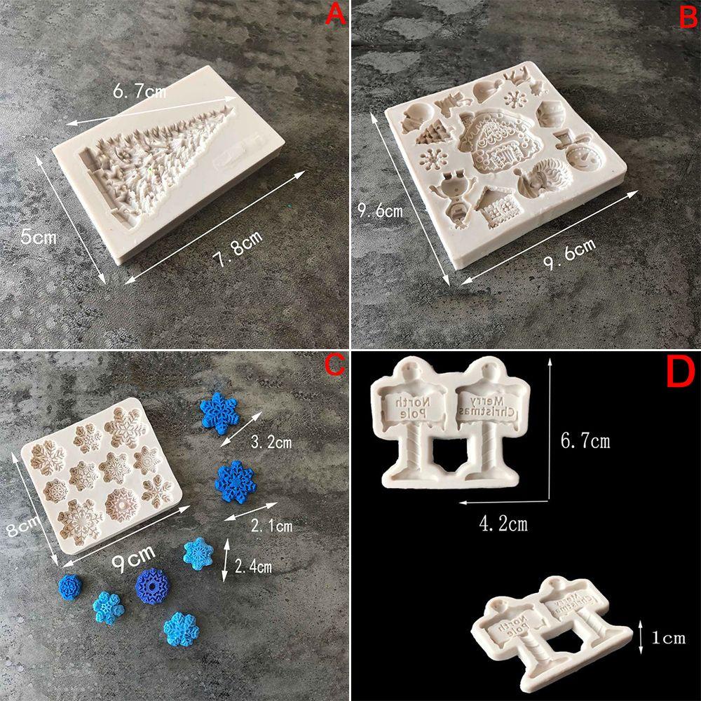 CONOPERY Khuôn Silicone Làm Bánh Kẹo Hình Ông Già Noel &amp; Bông Tuyết