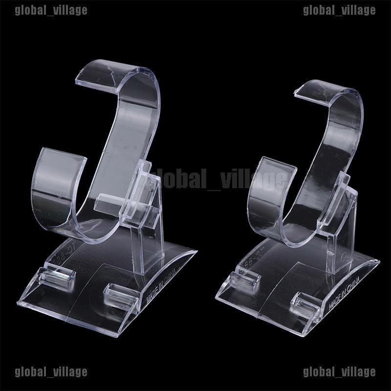 [global] 3Pcs Clear acrylic watch display holder stand rack showcase tool transparent [village]