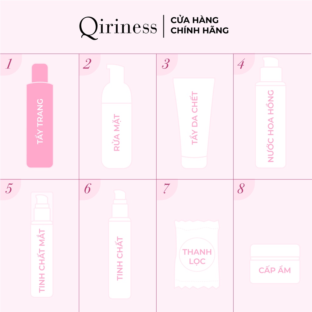 Dung dịch làm sạch và tẩy trang cho da nhạy cảm nguồn gốc thiên nhiên Qiriness Divine Micellar Water 30ml