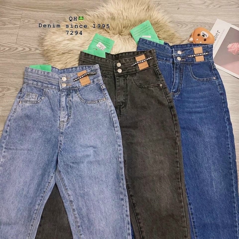 Quần baggy bò 2 khuy mác da nice | BigBuy360 - bigbuy360.vn