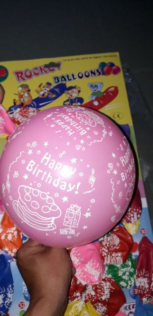 Sét 10 cái bong bóng loại tròn có in chữ Happy Birthday