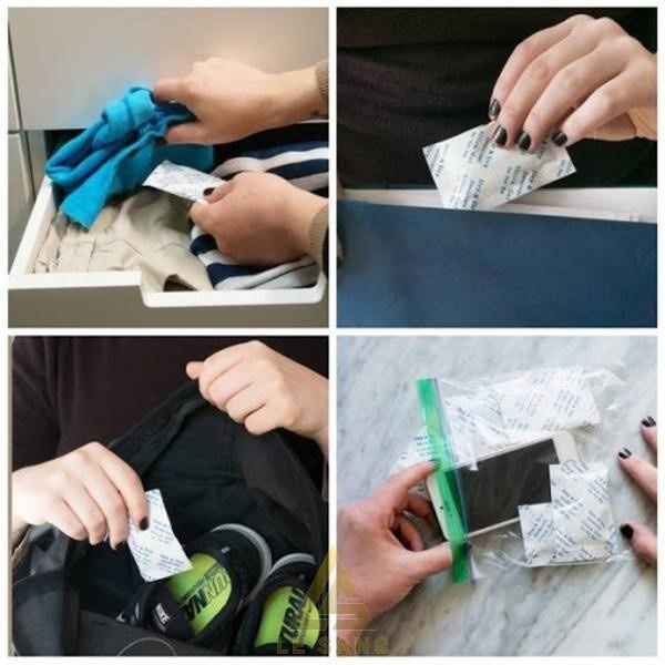 Gói hút ẩm - Gói siêu hút ẩm thực phẩm chống mốc và gỉ sét bằng Silicagel mã MHA01