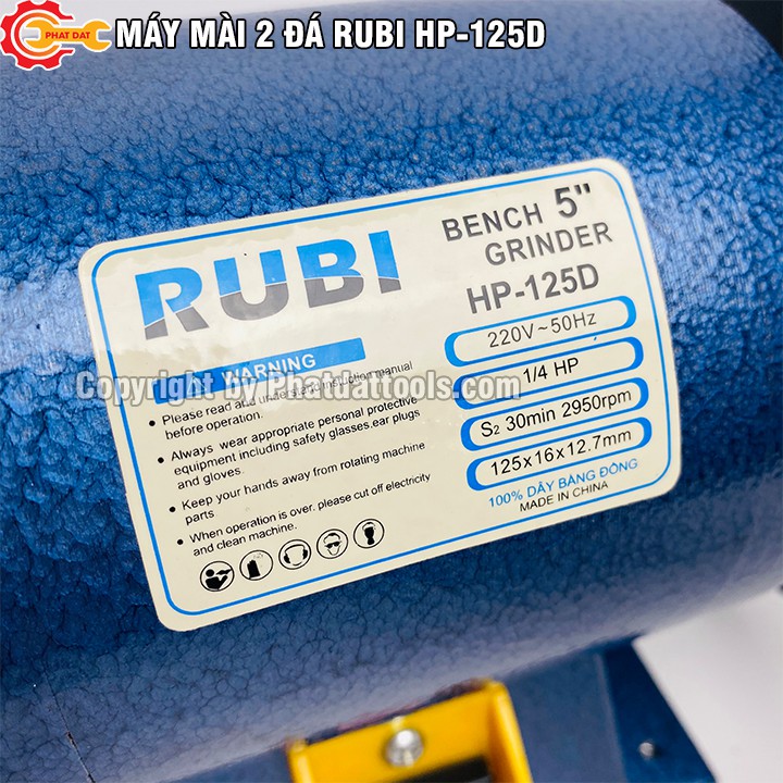 Máy Mài Hai Đá Chính hãng RUBI HP-125D máy mài 2 đã mini