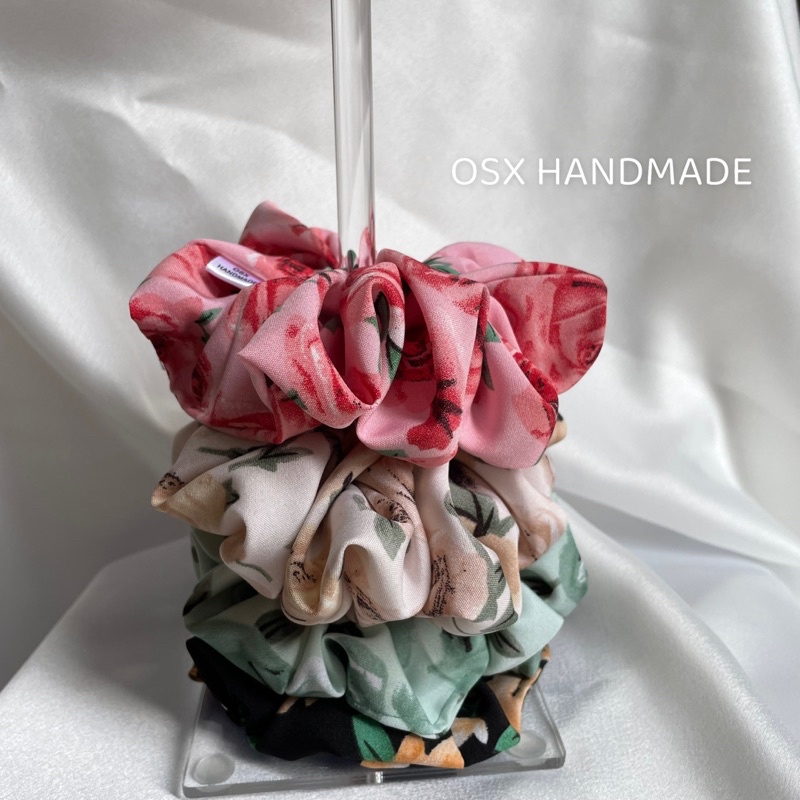 Dây buộc tóc Scrunchie vải lụa 3D Handmade 100% - by OSX Handmade