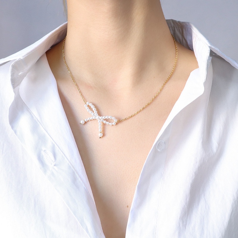 Dây Chuyền Nơ Titan Ko Han Rỉ TT 3789