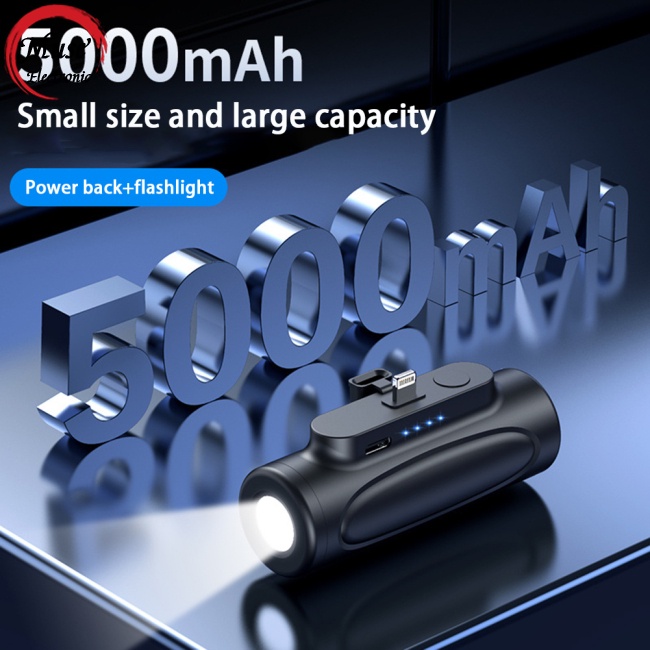 Pin Sạc Dự Phòng Mini 5000mah Không Dây Có Đèn Led Tiện Dụng