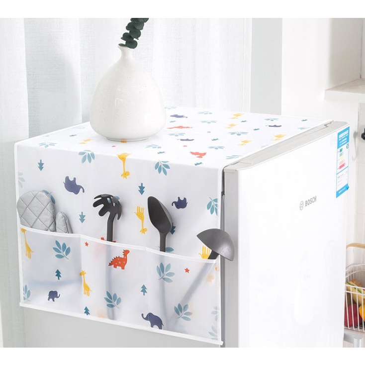 Tẩm che phủ tủ lạnh chống bụi bẩn có ngăn để đồ tiện dụng