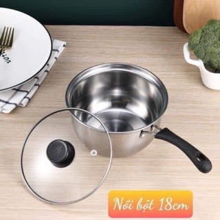Nồi bột inox 18cm nấu được bếp từ