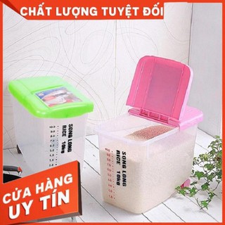 Thùng Đựng Gạo 10kg Song Long Có Bánh Xe,thùng đựng gạo Song Long 15kg
