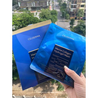 Mặt Nạ CELDERMA Marine Collagen Hydrogen Mask Màu Xanh Thạch Anh