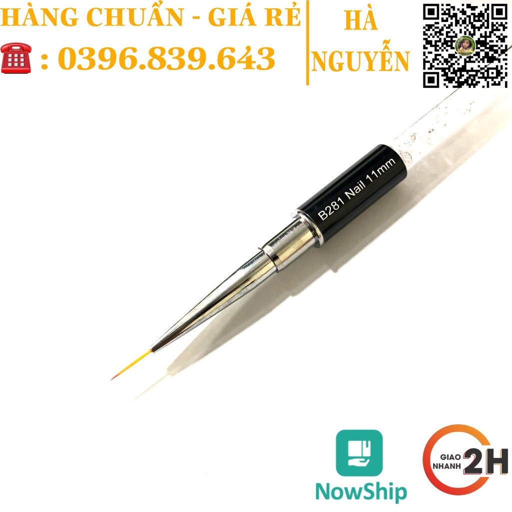 Cọ Vẽ Nét B281 - Cọ Râu vẽ Nét Cán Đá 3 size 5mm 9mm 11mm