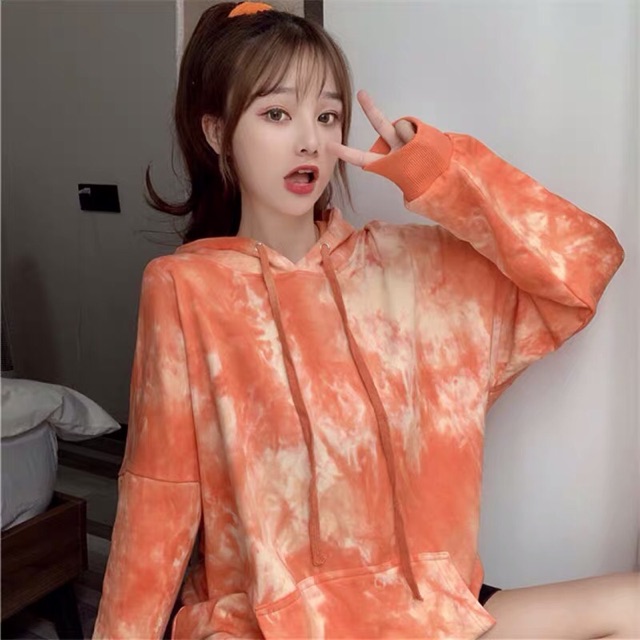 FREESHIP 50K - Áo Hoodie Trùm Loang 3 Màu Unisex Ulzzang-HDLOANGMAU