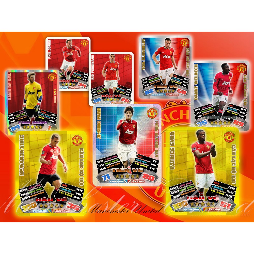 Set thẻ in Poca Match Attax 2011/12 - Manchester United
