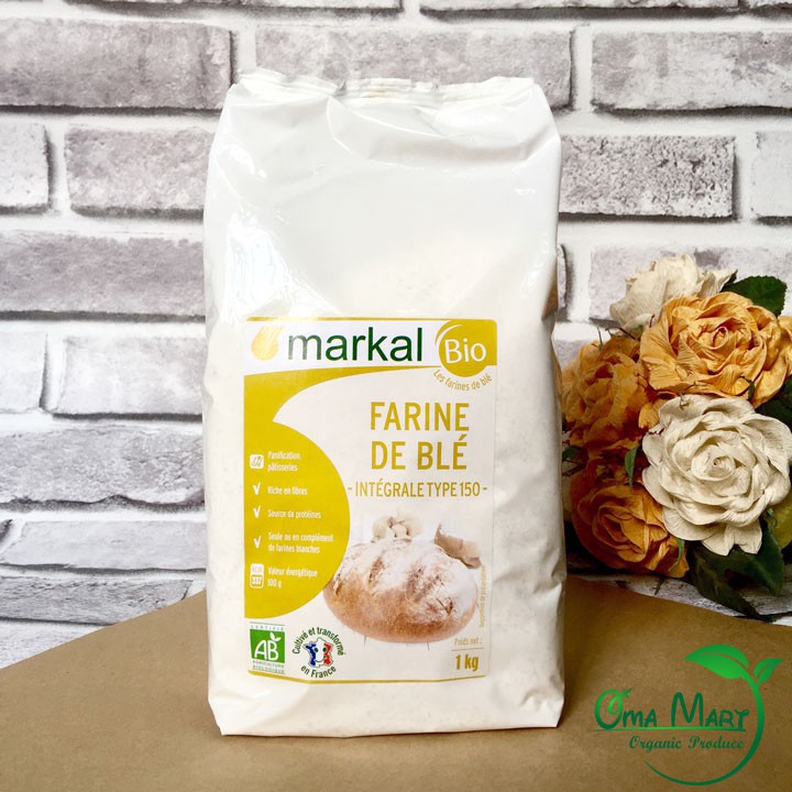 [Mã GROSALEHOT giảm 8% đơn 250K] Bột Mì Nguyên Cám Hữu Cơ T150 Markal 1kg | BigBuy360 - bigbuy360.vn