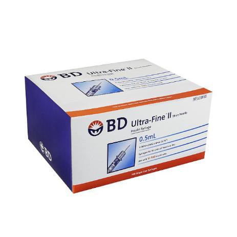 HỘP 100 cây bơm kim tiêm Insulin tiểu đường 0.3 mL, 0.5 mL, 1 mL BD ULTRA - FINE II SHORT NEEDLE - U100 đái tháo đường