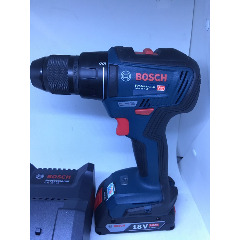 Máy khoan vít dùng pin Bosch GSR 18V-50 ,Sản phẩm gồm 2 pin 2.0ah + 1 sạc