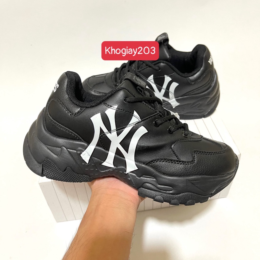 Giày MLB đen full chữ ny trắng cao cấp