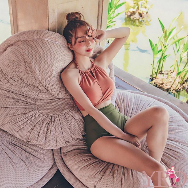 Bộ bikini lưng cao màu trơn gợi cảm dành cho nữ | BigBuy360 - bigbuy360.vn