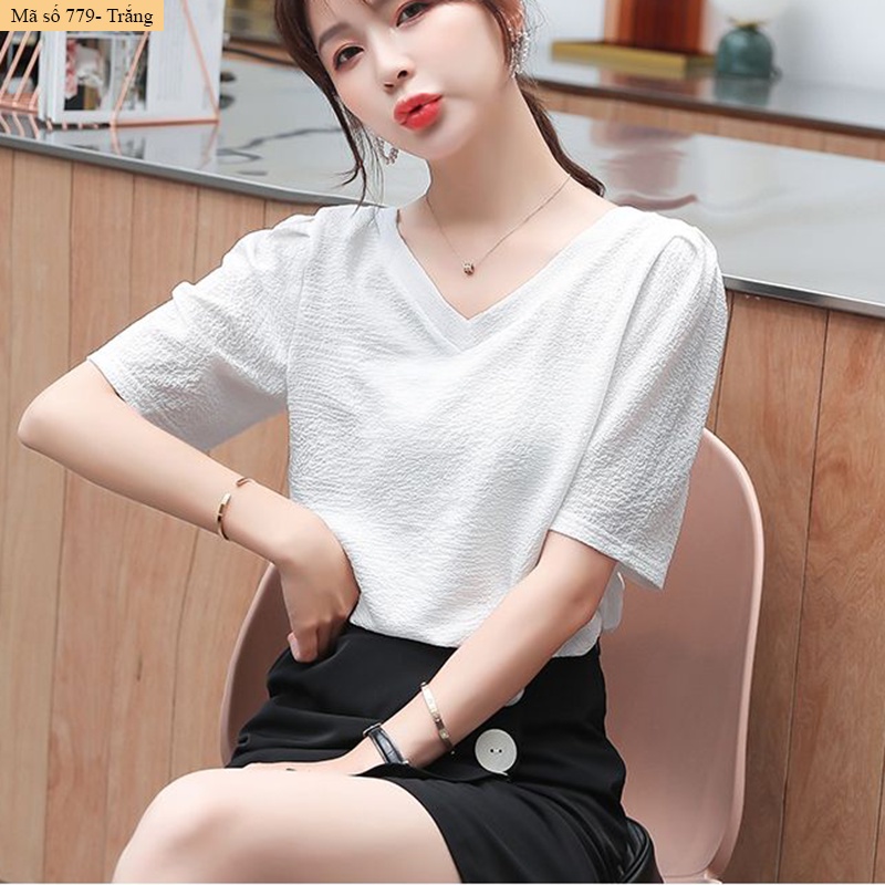 (XẢ HÀNG LẺ SIZE)- ÁO sơ mi công sở nữ cổ v xinh xắn-B779 | BigBuy360 - bigbuy360.vn