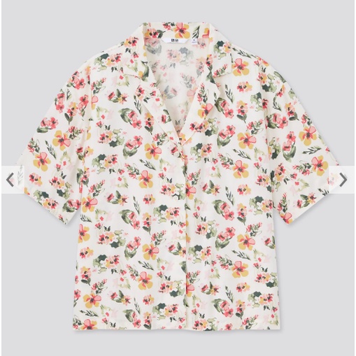 Áo Sơ Mi Vải Lụa Rayon Ngắn Tay UNIQLO