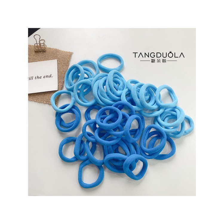 50 Cái/túi Bé Gái Gradient Màu Liền Mạch Tóc Dây Trẻ Em Màu Tóc Độ Đàn Hồi Cao Khăn Màu Kẹo Đầu Dây