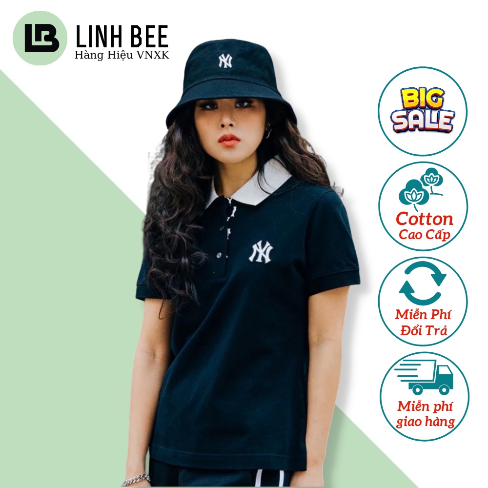 Áo thun Polo Nam Nữ MLB Like LinhBee có cổ tay Lỡ hàng xuất xịn phong cách hàng quốc phù hợp cho giới trẻ đi chơi