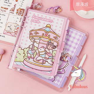 Set sổ planner bullet journal A5 A6 bìa còng binder trong suốt kèm phụ kiện theo chủ đề siêu đáng yêu