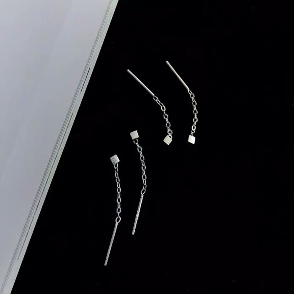 Hoa tai dáng dài kim xỏ bằng bạc 925 sành điệu cho nữ