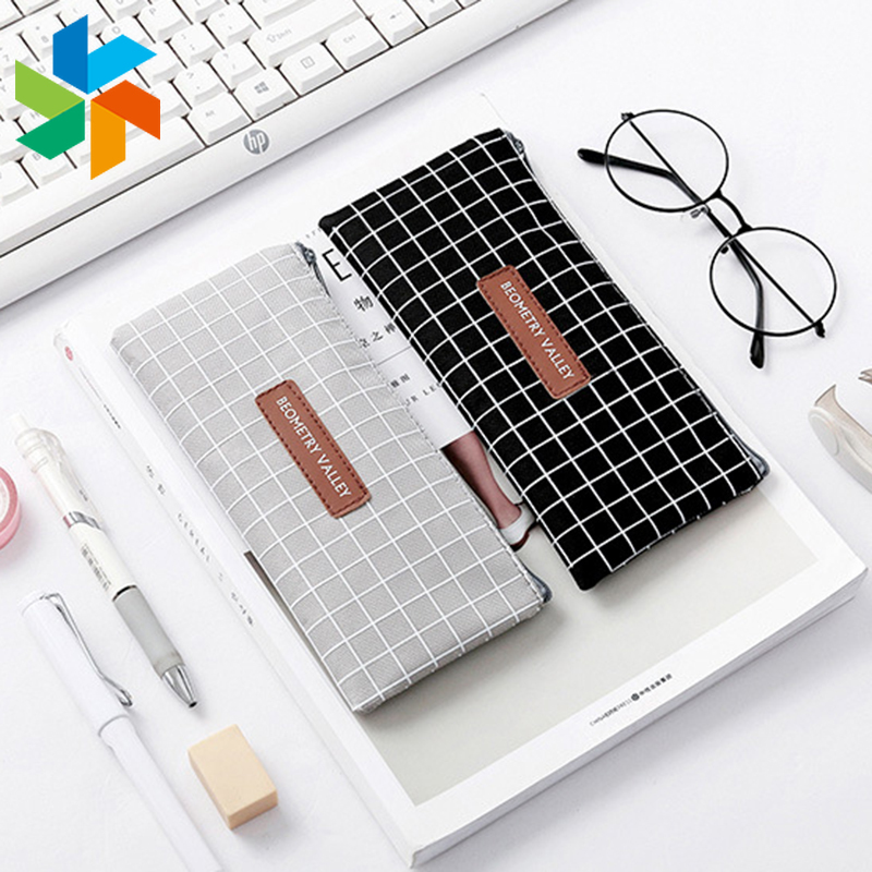 Túi Đựng Bút Canvas Ngăn Rộng Họa Tiết Đơn Giản Jp6