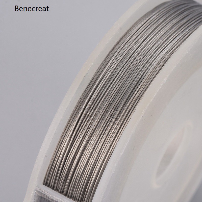 Cuộn dây cước nylon màu xám 394-Feet 0.01inch (0.3mm) 7 lõi thép không gỉ dùng làm trang sức thủ công