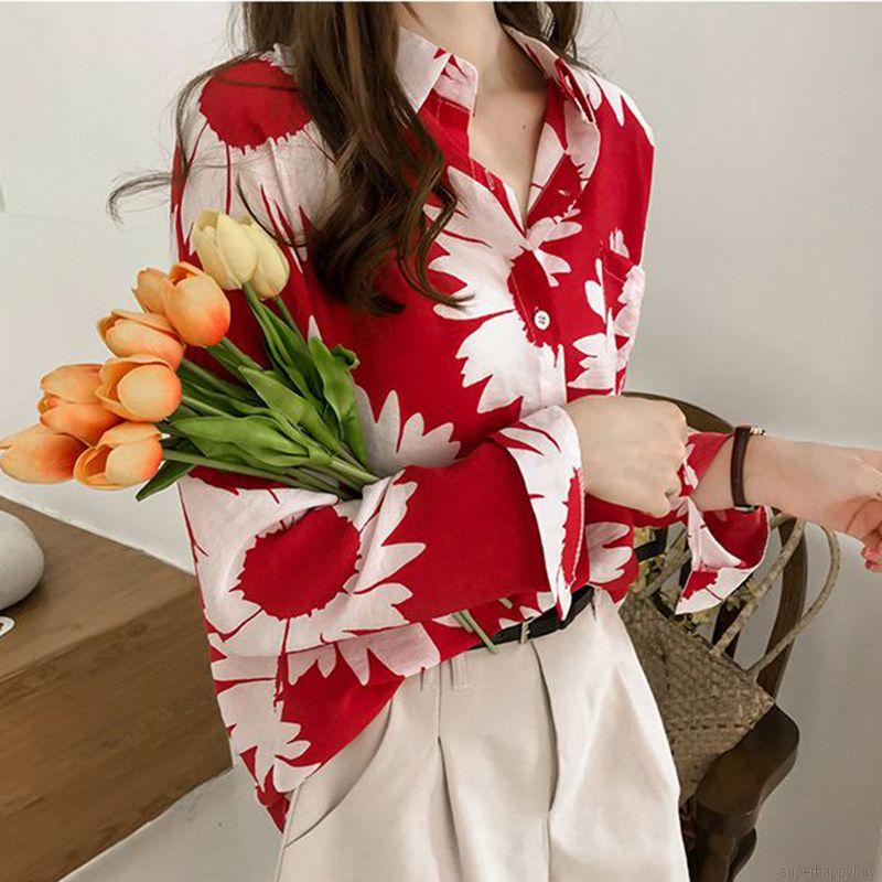 Áo Sơ Mi Tay Dài Cổ Chữ V Phong Cách Vintage