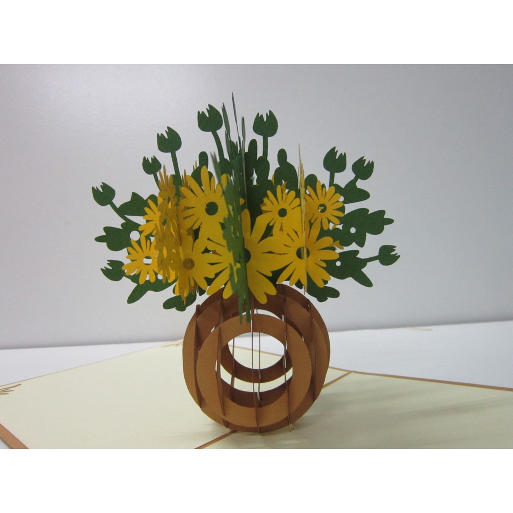NHIỀU MẪU - Thiệp 3D Handmade Chủ đề Lọ Hoa, Thiệp hoa, Thiệp Nổi HMG