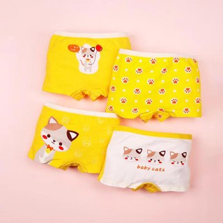Quần Lót Boxer Vải Cotton In Hoạt Hình Dễ Thương Cho Bé Gái
