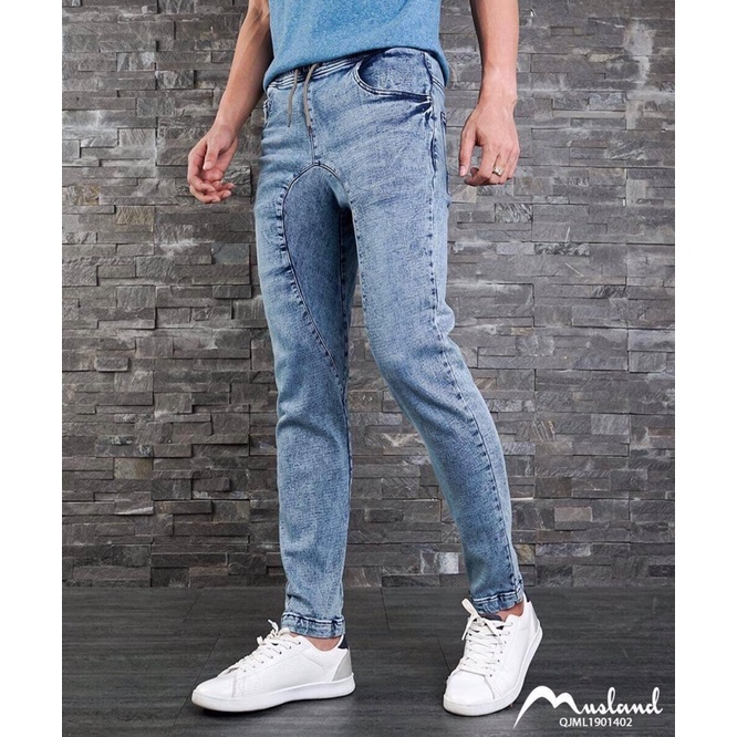 SẴN Quần jeans nam cạp chun MUSLAND SẴN0230 xả hàng giá rẻ