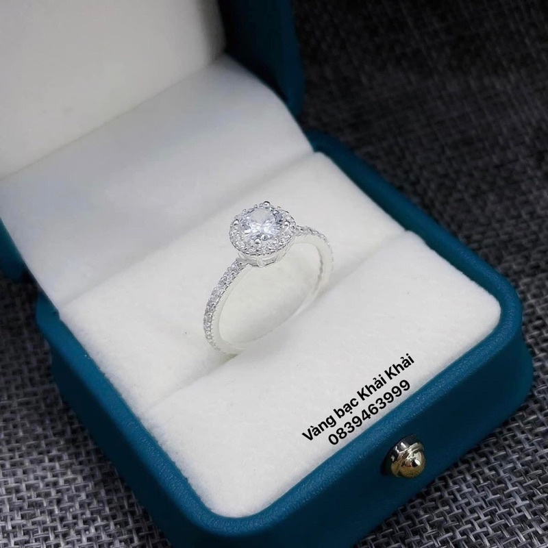 Nhẫn nữ bạc ta đính đá sáng bóng , giá rẻ - Vàng Bạc Khải Khải