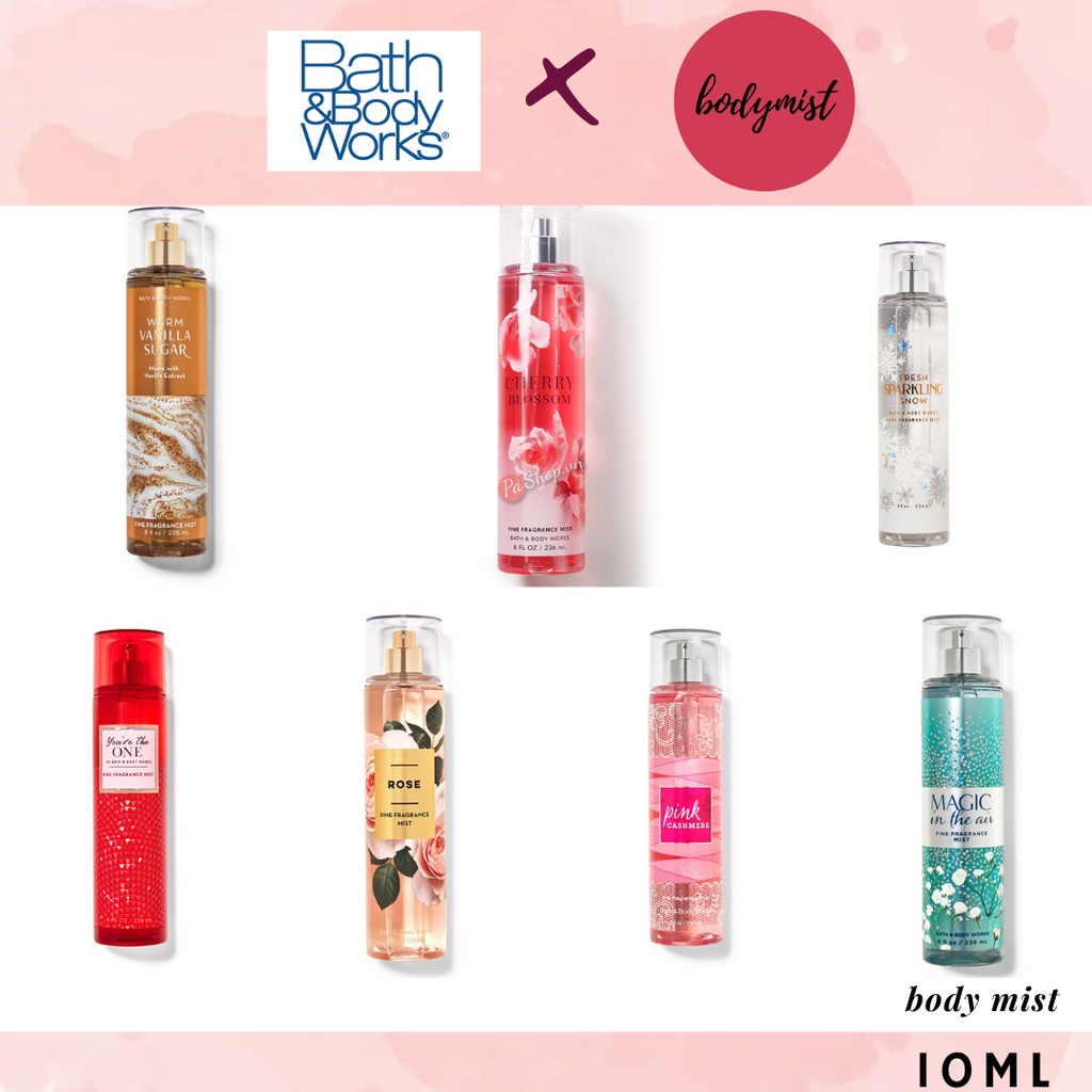 [Link 2/3-ĐỦ MÙI] Xịt Thơm Toàn Thân Bath And Body Works Body Mist (10ml)