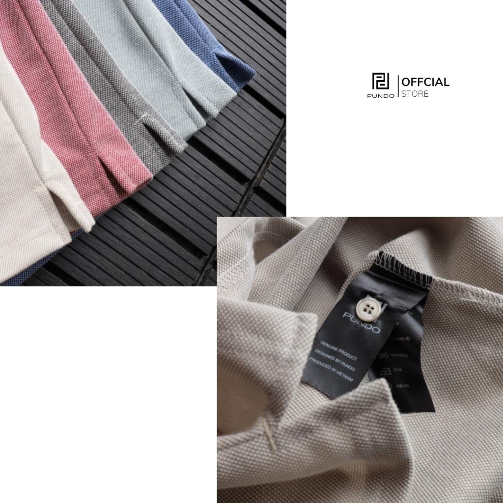 Áo thun polo nam PUNDO có cổ màu trơn chất vải mềm mát APPD46