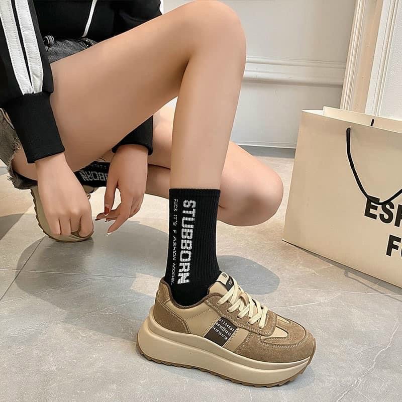Giày Thể Thao nữ dáng Sneaker pha mầu cá tính mã HV VIP 04